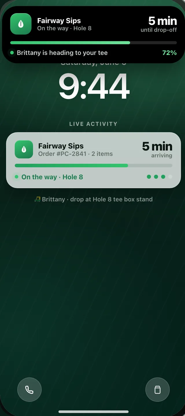 Live Activity lock screen